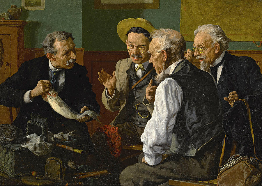 Discussing the catch by Louis Charles Moeller
